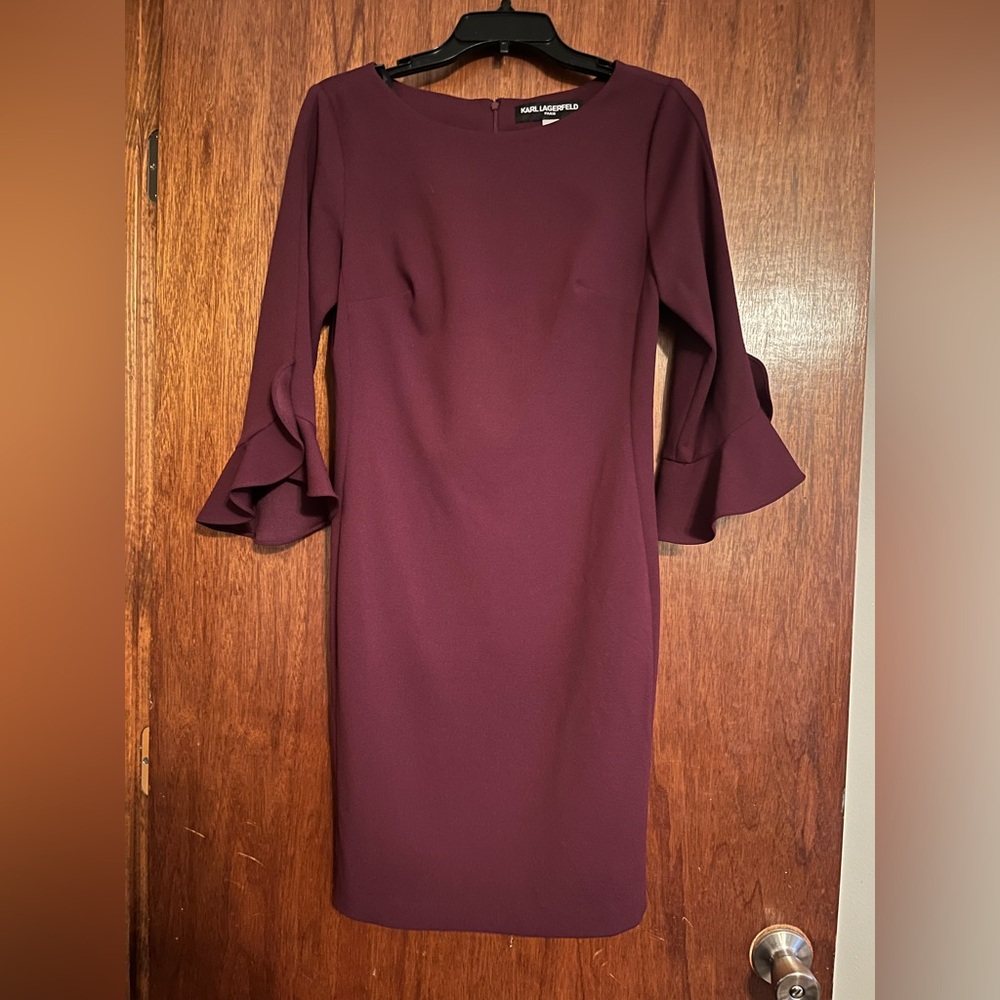 Karl Lagerfeld Plum Long Sleeve Dress